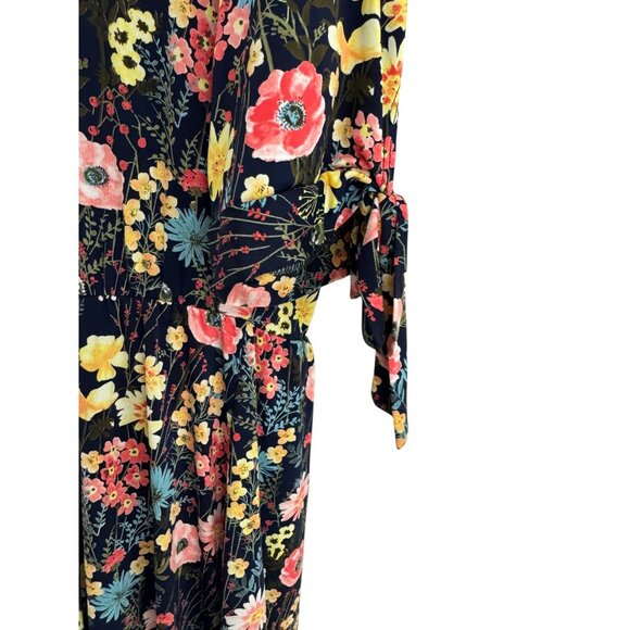 Modcloth‎ Floral Print Tie Sleeves Dress Size 2X 18 20 Plus Size Stretch Fall - Picture 3 of 7